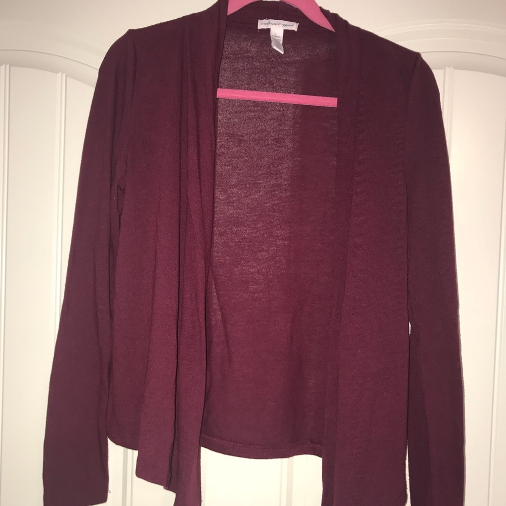 fancy maroon cardigan